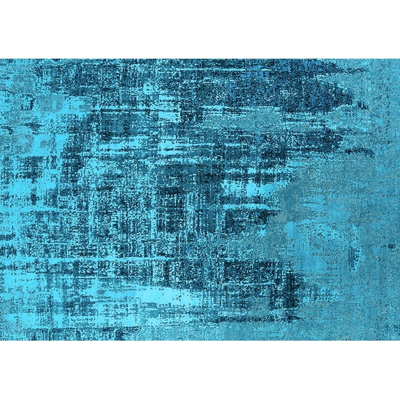 Ahgly Company Indoor Rectangle Oriental Light Blue Industrial Area Rugs, 2' x 3'