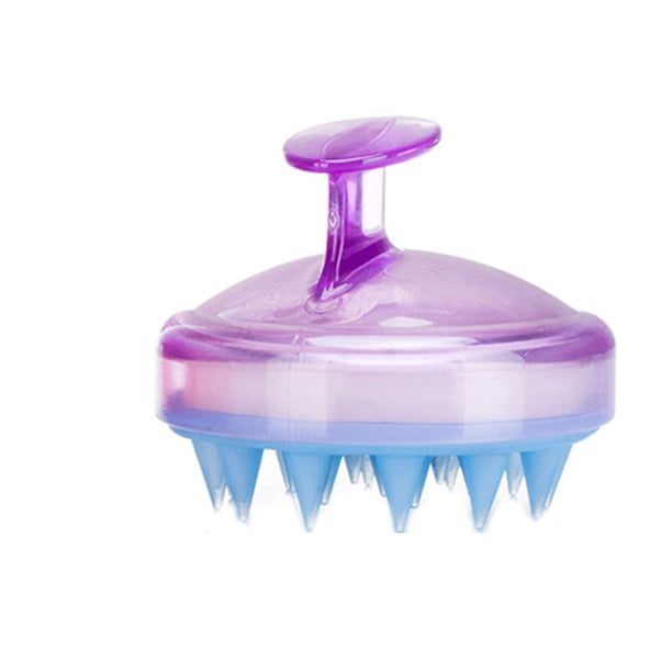 Guardurnaity Champú de silicona de alta calidad, 1 unidad, cepillo de masaje para el cuero cabelludo, de cabello, limpieza, exfoliante, Cuidado del cabello púrpura transparente