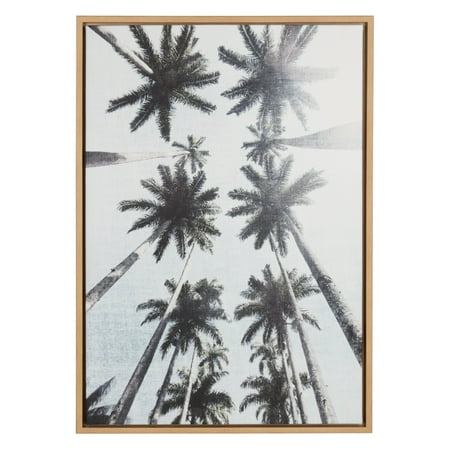 Laurel Tree - Kate and Laurel Sylvie Row of Palm Trees Framed Canvas Wall Art