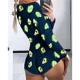 thumbnail image 5 of Pijama de verano para mujer, mono elástico con botones, Mono corto, body Sexy de manga larga con cuello en V profundo, 5 of 5