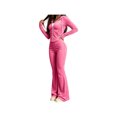 thumbnail image 3 of Zynoxe Womens Sweatsuits 2 Piece Set with Pockets Long Sleeve Zip Hoodie Top & Full Length Flare Pants Suit Comfy Velour Womens 2 Piece Outfits Versatile Solid Color Sweat Suits for Womens Pink XL, 3 of 7