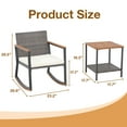 thumbnail image 5 of 3 Pieces Rocking Bistro Set, Patio Rattan Furniture Conversation Chairs with Coffee Table & Cushions for Balcony Porch Poolside, 5 of 6