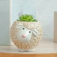 thumbnail image 4 of Wweixi Durable Animal Planter - Lightweight And Portable Succulent Pot Small Ceramic Plant Pot Stylish cow 1Set, 4 of 6