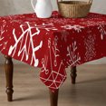 thumbnail image 4 of Red Snowflake Christmas Table Cloth Waterproof Tablecloths, Xmas Snowflake Red Tablecloth Dining Table Cover for Kitchen Party Tabletop Outdoor, Square Tablecloth 60x60 Inch, 4 of 9