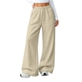 thumbnail image 6 of Sewkxo Girls Wide Leg Sweatpants Drawstring Elastic Waist Baggy Pants Trendy Loose Athletic Joggers with Pocket,Khaki 120, 6 of 6