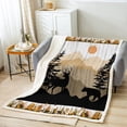 thumbnail image 2 of Deer Blanket Rustic Farmstyle Throw Blanket Boys Girls Wild Animal Bear Print Fleece Blanket Vintage Barn Door Decor Fuzzy Blanket for Teen Boy Exotic Elk Print Sherpa Blanket 50"X60", 2 of 5