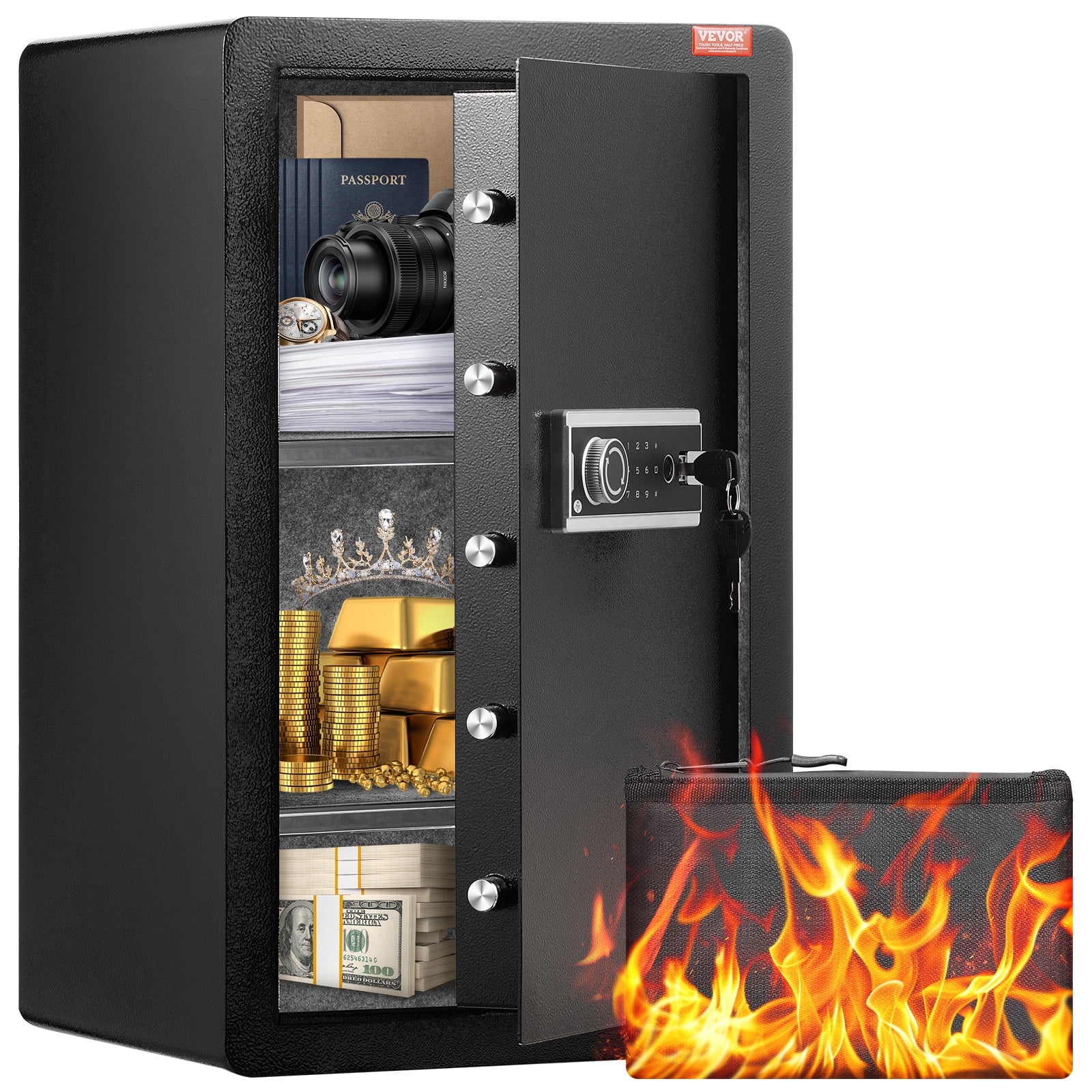 VEVOR Security Safe Box, 2.2 Cubic Feet, Steel, with Digital