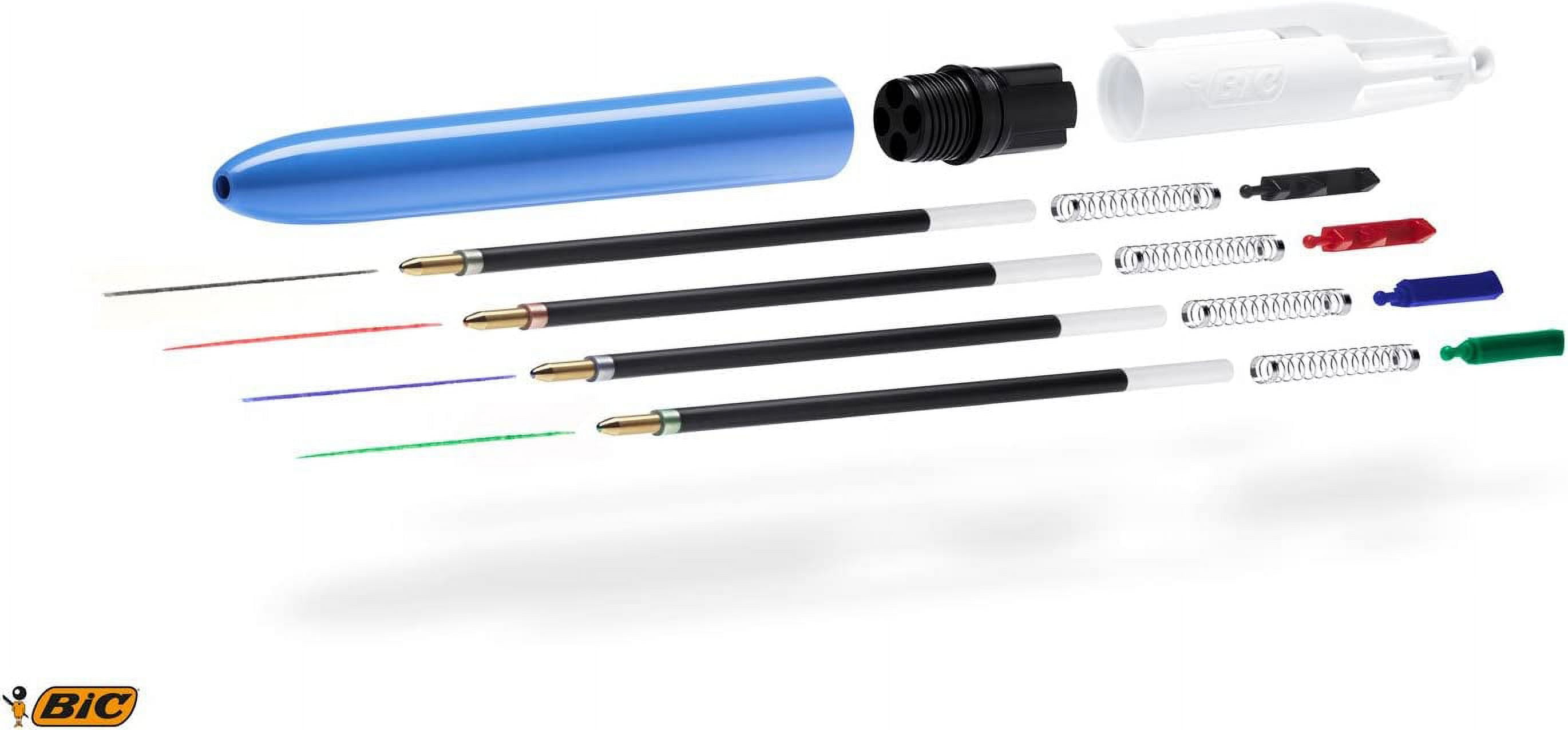 BIC 4 Colours Original Retractable Comfortable Ballpoint Pens - Box of 12 - Medium Point (1.0 mm) - Precision Writing