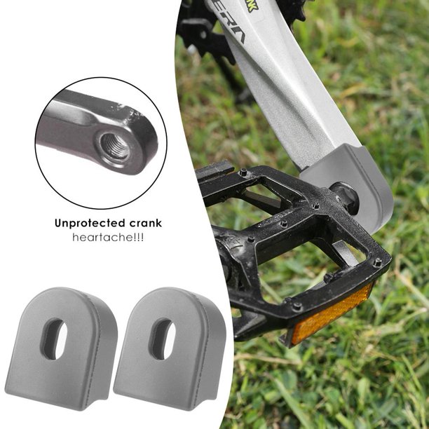 Funda protectora para manivela de bicicleta, accesorios para bicicleta, protector de bielas (gris)