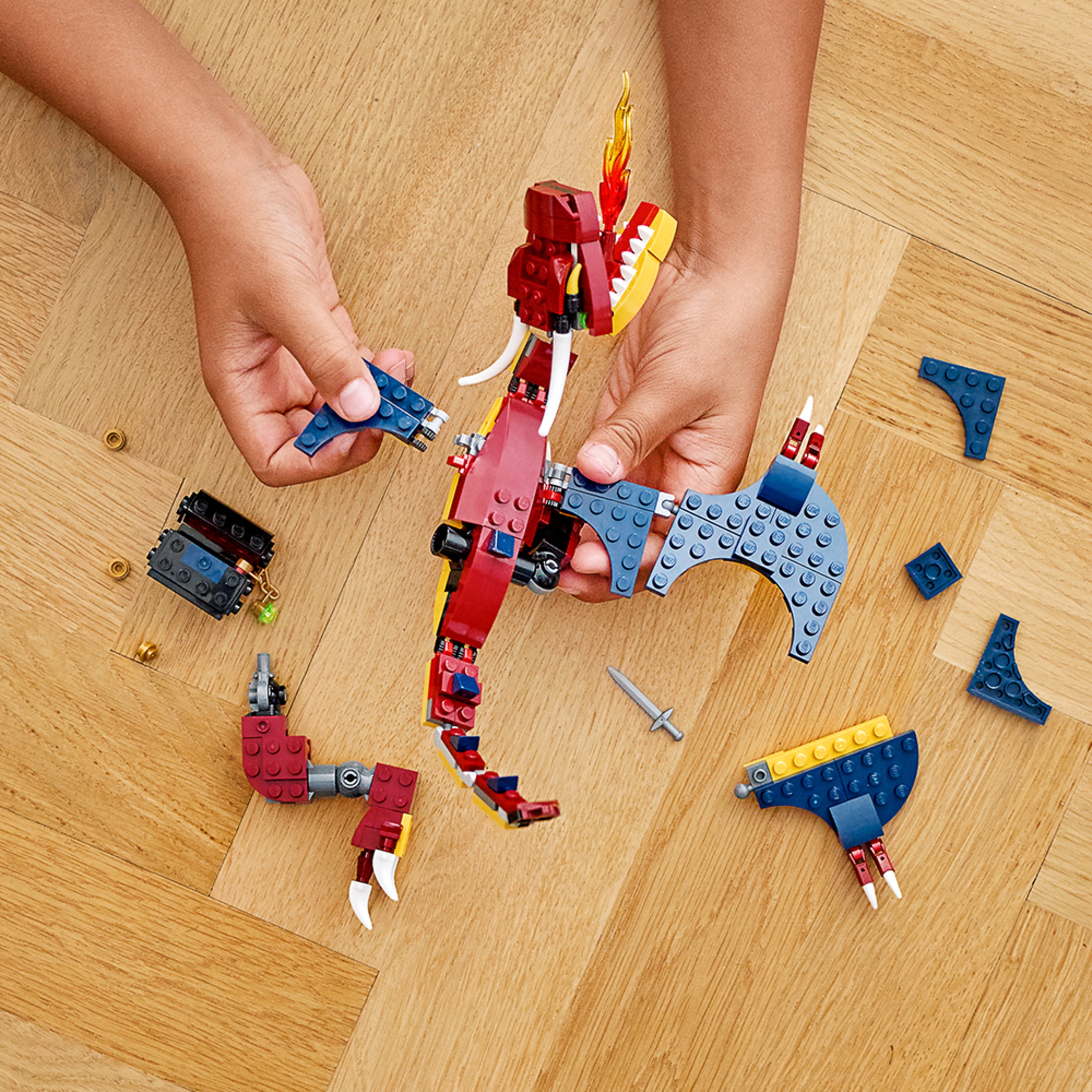 LEGO Creator 3in1 Transforming Fire Dragon Building Set for Kids 234 Pieces Walmart
