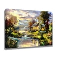 thumbnail image 2 of Póster decorativo de lienzo con diseño de casa de campo, montaña, lago, naturaleza, paraíso, arte de pared, para sala de estar, dormitorio, estilo marco, 30 x 45 cm, 2 of 8