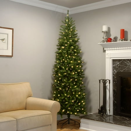 Photo 1 of (tested)9’ Pre-lit Kingswood Fir Pencil Artificial Christmas Tree –Clear Lights (Only half  of the tree lights up)