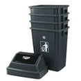 thumbnail image 7 of 13 Gallon Swing Top Trash Can, 4-Pack Large Plastic Kitchen Garbage Can with lid, Gray, 7 of 7
