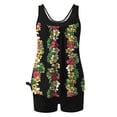 thumbnail image 5 of Tnhcen Women's Floral Print Tankini Swimsuit Set with Built - in Bra, Nylon Spandex Matte Finish Swim Top & Shorts Two - Piece Swimsuit for Women S - 2XL, 5 of 5