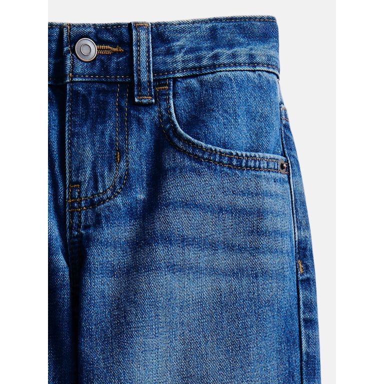 Wonder Nation Boys Relaxed Straight Leg Denim Jeans photo 3