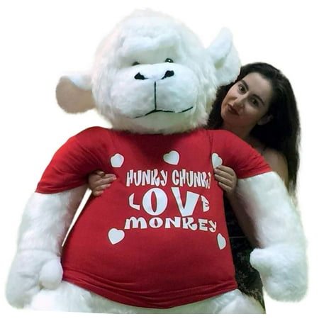 American Made 6 Foot Giant Stuffed White Gorilla Hunky Chunky Love Monkey Big Plush Valentine