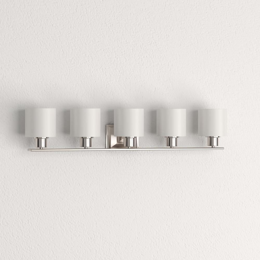 5-Light Brushed Nickel Bathroom Vanity Light Details about   Progress Lighting Invite 41.5 in 