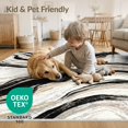 thumbnail image 4 of ODIKA 2'x3' Washable Doormat Abstract Bordered Veined Motif Streaks Flow Symmetrical Swirl Flowing Dynamic for Entryway, Kitchen, Laundry Room, Non-Slip, Low Pile, 4 of 7