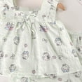thumbnail image 4 of Girl Two Piece Set Summer thin Comfortable And Breathable Suspender Cartoon Floral Printed Shorts Outfit, 4 of 4