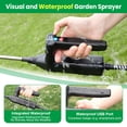 thumbnail image 6 of SYLMAX 2 Gallon Battery Powered Sprayer, Translucent Black Electric Garden Sprayer with 3 Adjustable Speeds & 4 Nozzles, Upgraded Ergonomic Handle & Retractable Wand for Lawn and Yard Care, 6 of 8