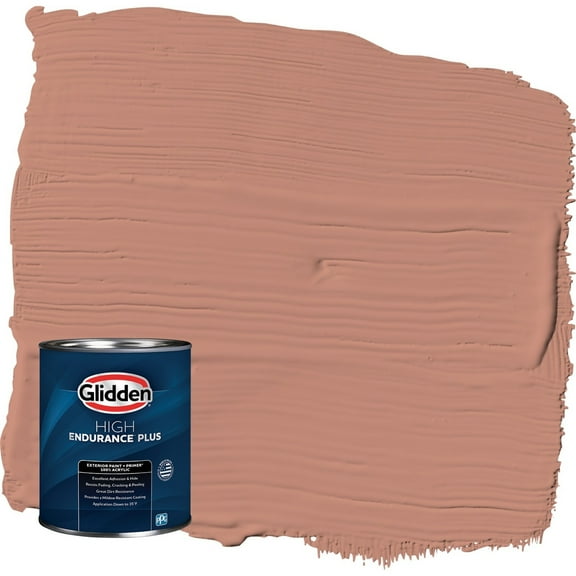 Glidden HEP Copper Trail / Orange Semi-Gloss Exterior Paint with Primer, 1 Quart