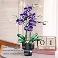 thumbnail image 2 of 666Pcs Purple Butterfly Orchid Building Blocks, Artificial Everlasting Flower in Pot, DIY Desktop Home Decor, Gift for Birthday Valentine's Christmas, 2 of 5
