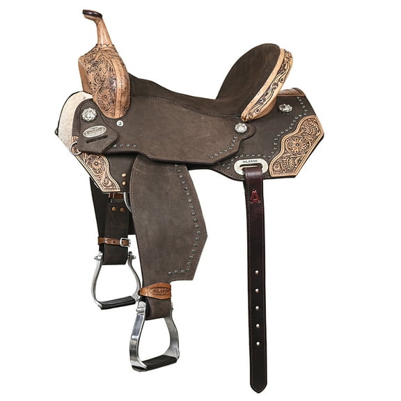 Hilason Western Horse Flex Tree Barrel Trail In American Leather Saddle Brown