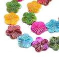 thumbnail image 2 of GKNET 5Strands Natural Flower Shell Beads Dyed AB Color Colorful 23~25mm 16pcs/strand, 2 of 3