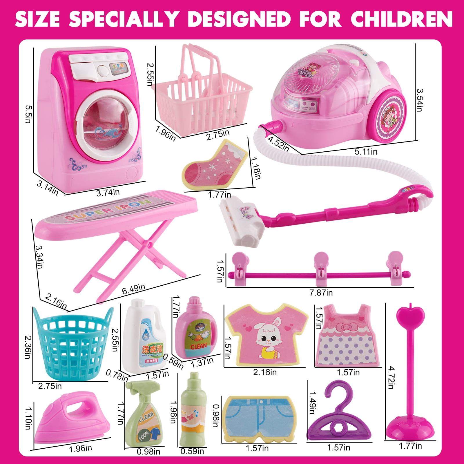 NETNEW Kids Cleaning Set Toys for Girls Boys 3-6 Years Pretend