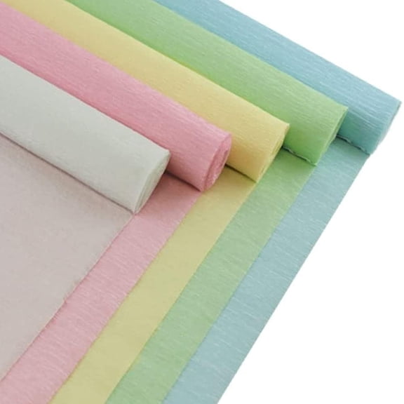Generic 5pcs 90g Premium Crepe Paper Roll,Assorted Colors, 8ft Length/20in Width (Assorted Colors)