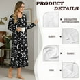 thumbnail image 6 of SEANATIVE Women's House Dress Full Length Nightgown Button Down Housecoat Soft Cozy Long Sleeve Lounge Dress Comfort Sleepwear Nightdress, 4XL, Moon Star Black, 6 of 7