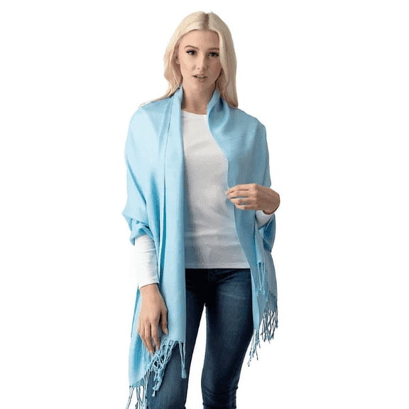 Luxurious Women's Pashmina Shawl in Sky Blue - Soft and Elegant