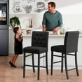 thumbnail image 2 of 30" Counter Height Bar Stools Set of 2 with Back Fabric Modern Bar Chairs Barstools with Seat Height Upholstered Button Tufted Wooden Island Stools for Kitchen Counter Dining Room (2,Charcoal), 2 of 8