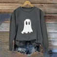 thumbnail image 6 of Halloween Women Oversized Sweatshirt without Hood Cute Ghost Pumpkin Printed Graphic Pullover Holiday Tops (XL, Dark Gray), 6 of 6