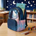 thumbnail image 3 of Kuiaobaty Cat Stars Print Backpack for Girls Boys 17 Inch Bookbag with Adjustable Strap Roomy Kids Backpack Daypack for School, Blue, 3 of 7