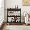 thumbnail image 4 of 3-Tier Bar Cart with Removable Serving Tray, Rolling Liquor Cart with Wine Rack and Glass Holder, 4 of 6