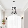 thumbnail image 4 of Hi-LIGHTS,4-Light Farmhouse Kitchen Chandeliers(Bulbs Not Included),Vintage Cage Light Fixture,Height Adjustable Chandeliers for Dining Room,Hallway,Foyer,Entryway(Black+Sliver), 4 of 10