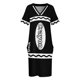 thumbnail image 4 of Caja de crayón negro disfraz de crayón de Halloween grupo de parejas vestido suelto esencial con bolsillos ropa de mujer vestidos de fiesta para mujer, 4 of 7
