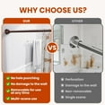 thumbnail image 4 of Shower Curtain Rod - No Drilling Tension Curtain Rod Rust Proof Adjustable Spring Rods for Bathroom and Window Stainless Steel, 4 of 7