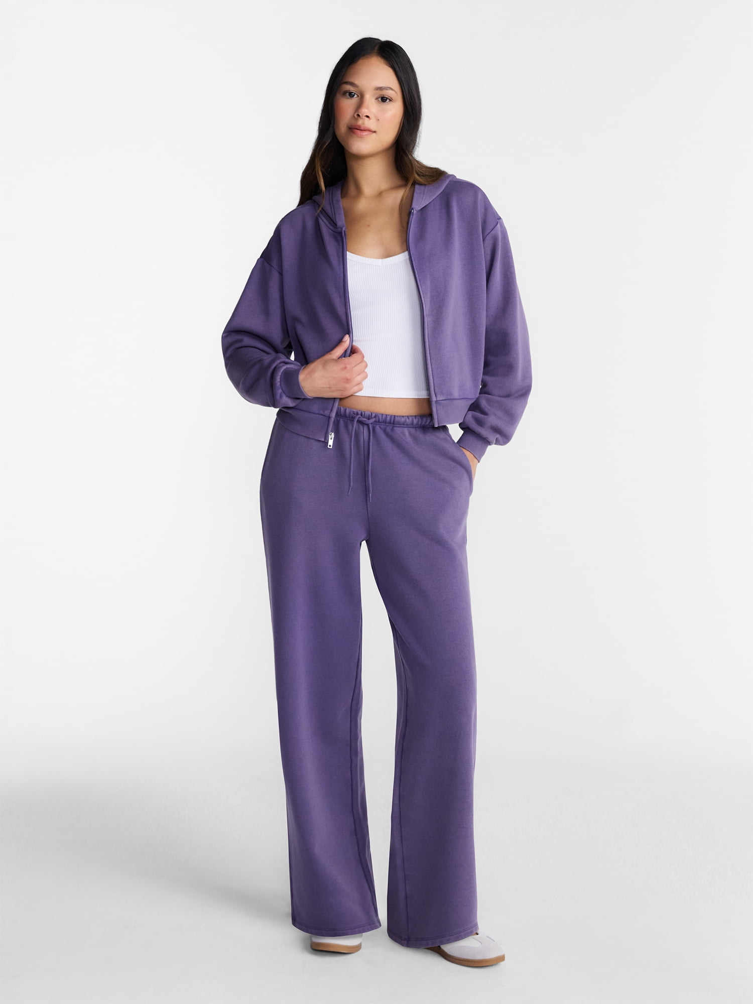 No Boundaries Mini Waist Fleece Pants, 30'' Inseam, Women’s XXS-XXL