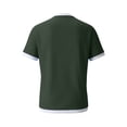 thumbnail image 4 of Ceisia Men's Short Sleeve Crew Neck T-Shirt Solid Color with Contrast Panels Casual Basic Pullover Top Soft Stretchy Gifts for Father, 4 of 6