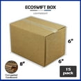 thumbnail image 2 of EcoSwift Brand Premium 8x6x6 Cardboard Boxes Mailing Packing Shipping Box Corrugated Carton 23 ECT, 8"x6"x6", Brown, 15-Pack, 2 of 6