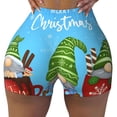 thumbnail image 2 of Balery Merry Christmas Gnome Pantalones cortos de entrenamiento estampados para mujer, sin costuras, ajustados, para gimnasio, yoga, correr, deportes, ejercicio activo, fitness.-Large, 2 of 8