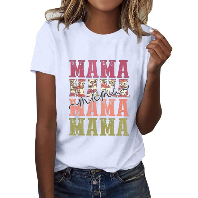 TSADFHJI Hauts Mignons pour Filles 10-12 Femmes Chemises Imprimées Décontractées Col Rond Manches Courtes Tee Tops Tunique Blouse m Blanc