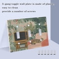 thumbnail image 3 of Yayeee Toggle Light Switch Wall Plate 2-Gang 4.56"x4.48" Decorative Outlet Cover, Pink and Green Cat, 3 of 7