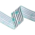 thumbnail image 4 of LaRibbons 2 1/2" Wired Ribbon | Black/White Stripe Shamrock | 10 Yard Roll, 4 of 7