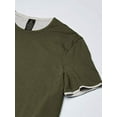 thumbnail image 3 of John Varvatos Star USA Men Rockford Double-Layer Tee Olive Green Grey Size L, 3 of 6