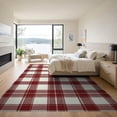 thumbnail image 3 of ODIKA Farmhouse Vintage Tartan Striped Checkered Front Plaid Gingham Refined Low Profile Flatwoven for Great Room, Indoor Open Concept, Large Living, 3 of 7