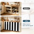 thumbnail image 3 of Black Striped Cabinet Curtains 28"x51" Sink Skirt for Bathroom Kitchen, Vertical Stripe Boho Minimalist Country Self Stick Adhesive Under Desk Covers Tall Laundry Cabinet Storage Organizer, 3 of 8