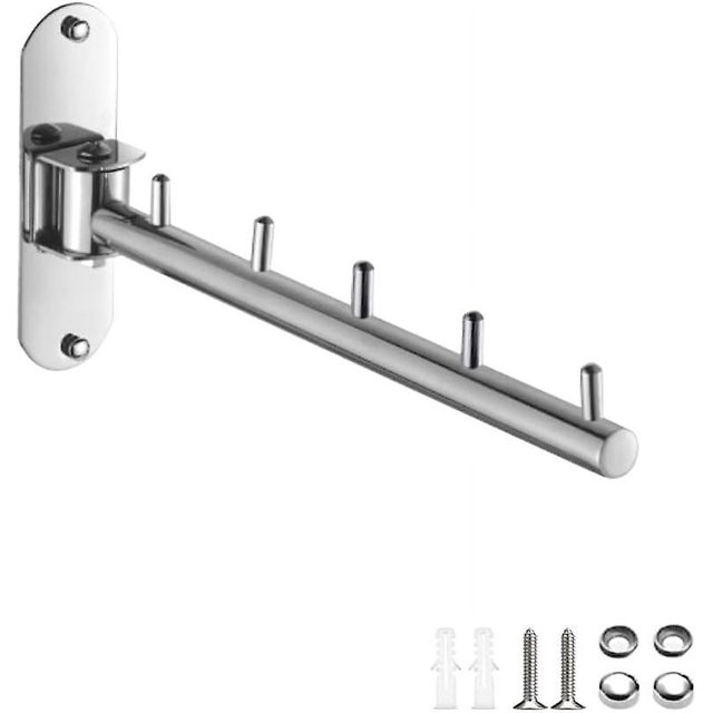 Wall Mounted Clothes Rack Stainless Steel Clothes Hanger with Swing Arm Wall Mounted Clothes Rack Hanging Clothes Hanger